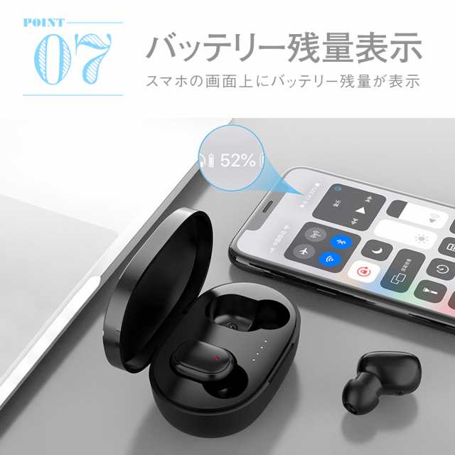 ワイヤレスイヤホン Bluetooth イヤホン 超小型 高音質 両耳 左右分離