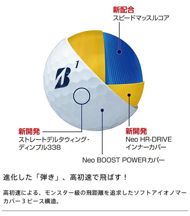 まとめ買い ブリヂストンゴルフ ツアービー ジェイジーアール サイドマーク入り ゴルフボール 5ダースセット(60個入り) 「BRIDGESTONE GOLF TOUR B JGR」 2025年モデル日本正規品