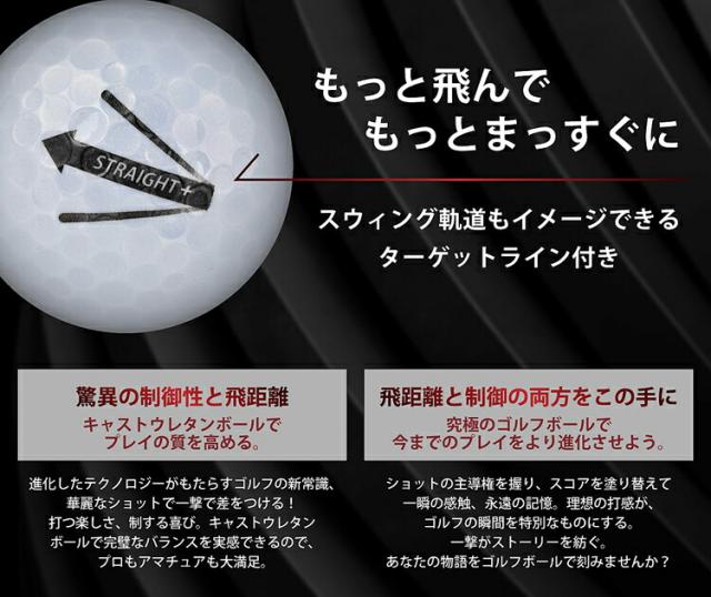 キャスコ ゼット ストレート プラス + ターゲットライン入り ゴルフボール 12ダースセット(144個入り) KASCO Z-STRAIGHT PLUS STRAIGHT LINE まとめ買い