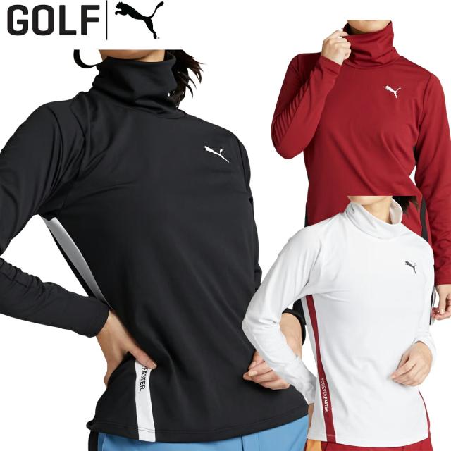 プーマ ゴルフ PF W ピーチ スクラム ストレッチ サイド  長袖 シャツ technista48 レディース ゴルフウェア 「PUMA GOLF 630589」 2024年秋冬モデル日本正規品