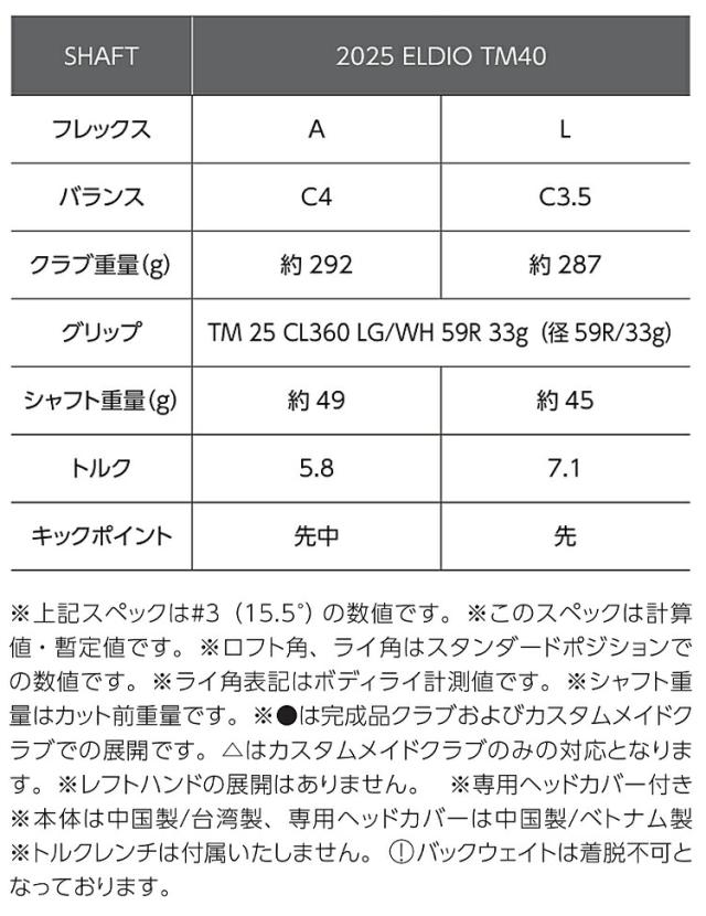 テーラーメイド キュー アイ サーティーファイブ マックスライト ウィメンズ フェアウェイウッド ELDIO TM40 カーボンシャフト 「Taylor Made Qi35 MAX LITE WOMENS FAIRWAY WOODS」 2025年モデル日本正規品_8