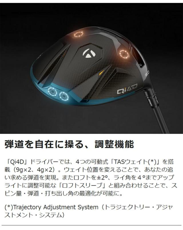 テーラーメイド キュー アイ フォーディー ドライバー REAX カーボンシャフト 「Taylor Made Qi4D DRIVER」 2026年モデル 日本正規品_7