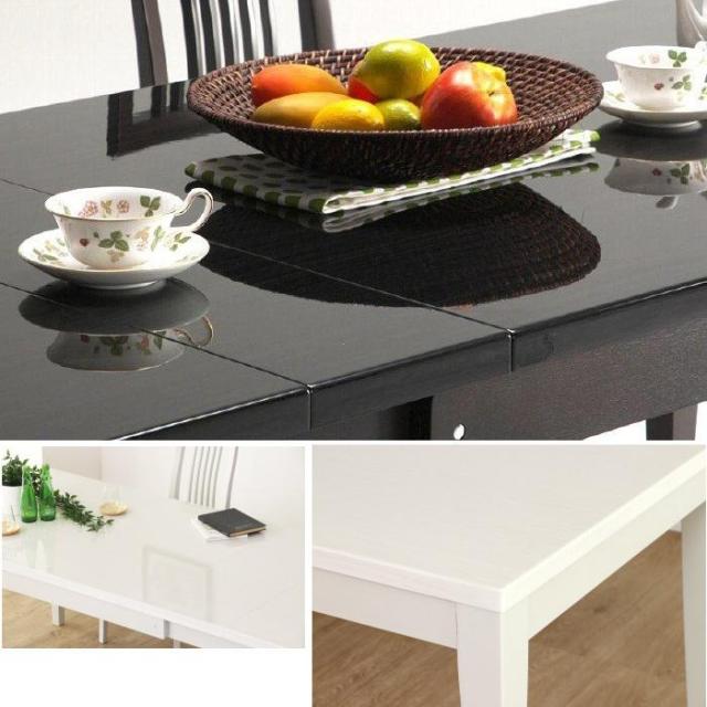 ウォーリア４点ダイニング　ベンチ　  24-4 テーブル 伸長式 ダイニングテーブル 伸長テーブル 幅130 幅180 ダイニングセット 木製 木目 鏡面 白 シンプル おしゃれ 高級 モダン ダイニング 食卓の通販は