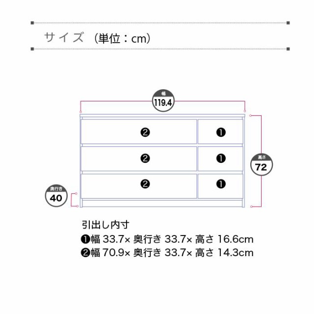 チェスト 完成品 木製 ローチェスト 幅120 3段 タンス 北欧 たんす おしゃれ 収納棚 スライドレール 国産 日本製