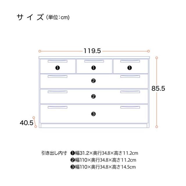 チェスト ハイチェスト 完成品 引手 グラデーション 引出し内部化粧仕上げ幅120 4段 タンス 収納棚 完成品の通販は