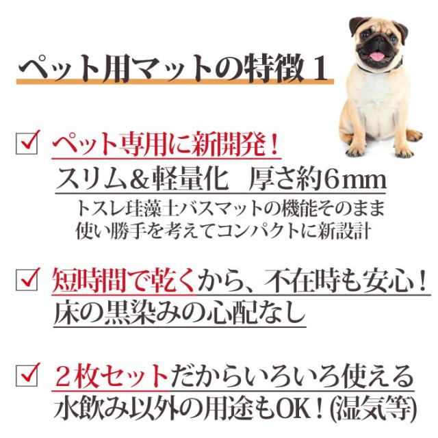 トスレ ペット専用 珪藻土 水飲み 吸水 マット レギュラー 犬 ネコ トレイ 北海道稚内珪藻土 水切り トレー アスベストなし おしゃれ 小型 中型 猫 いぬ グッズ 給水器 ウォーター スタンド 水飲み器 受け皿 乾燥 湿気取り 食器 留守番 皿 ボウル 日本製_5