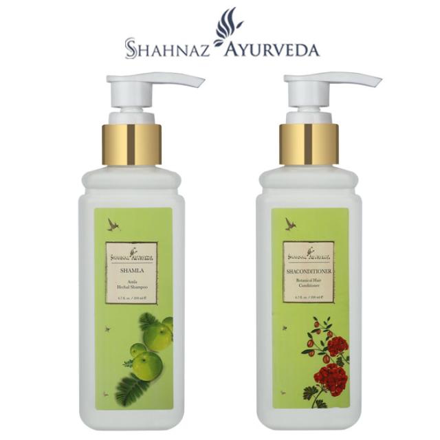 シャナーズアーユルヴェーダ シャームラ シャンプー &amp; コンディショナー セット 200ml 各1本 サロン 美容院 美容室 エステ 専売品 品質 高級 インド 乾燥 パーマ カラー 縮毛 ヘナ 痛み ハリ コシフケ かゆみ ノンシリコン アムラ ヘアケア ハーブ ソープナッツ
