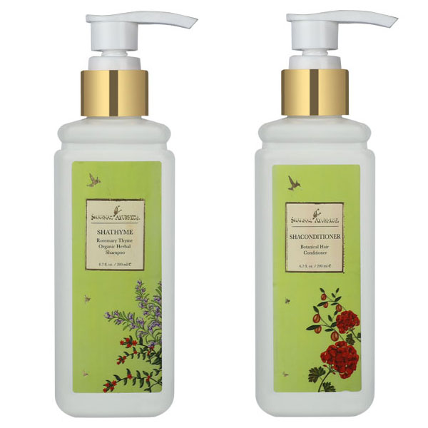 シャナーズアーユルヴェーダ シャータイム シャンプー &amp; コンディショナー セット200ml 各1本 サロン 専売品 品質 高級 インド ハーブ ヘアケア ローズマリー ストレート オイリー ソープナッツ タイム 美容院 美容室 エステ 乾燥 美髪 細い ストレート フケ かゆみ