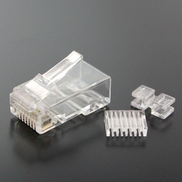 ＲＪ４５プラグ　ＣＡＴ６　８極８芯　単線/撚り線共用 ３ピース　５０μ金メッキ　２００個入[CRJ45K6-200P3]