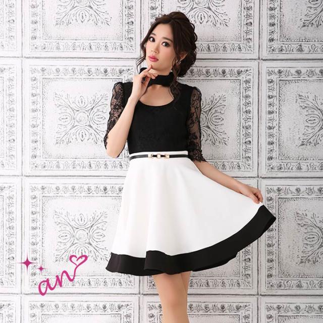 送料無料 数量限定sale 高級ブランド キャバ ドレス ベルト付 レース袖 バイカラー フレア ミニ ドレス An ドレス キャバ キャの通販はau Pay マーケット Dazzystore 下着 ドレス毎日発送