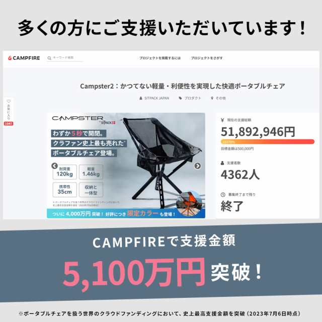 シットパック キャンプスター2 Sitpack campster 2 コンパクト ポータブルチェア 椅子 チェア アウトドア フェス イベント  持ち運び 軽量の通販はau PAY マーケット - ルナワールド | au PAY マーケット－通販サイト