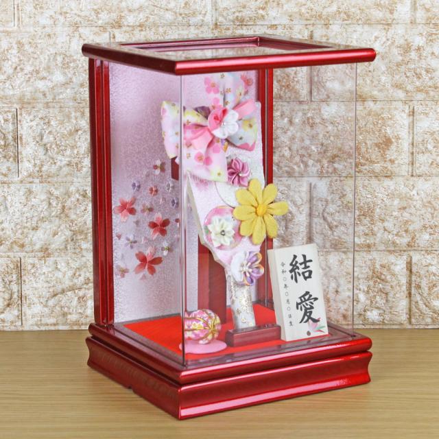 飾り物　羽子板 羽子板 初正月 花飾り(7号 摘み細工 髪飾り付き つまみ細工