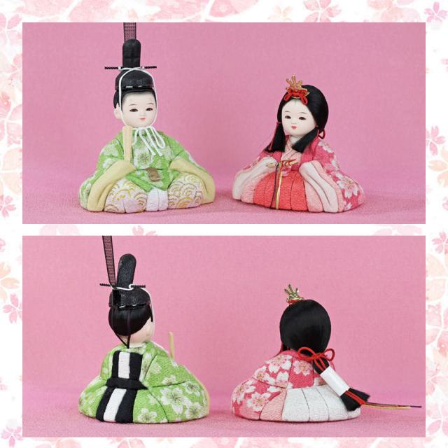 雛人形 木目込み コンパクト おしゃれ インテリア 壁掛け 対応 (木目込み雛 桜結 〜Miyu〜 ホワイト 八角台セゥット IR514-16) 桃の節句 ひな祭り_5