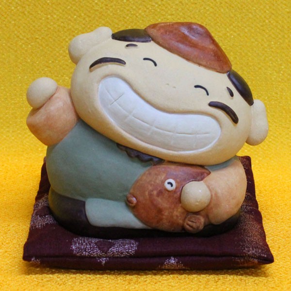 七福神 置物 日本製陶器 常滑焼【七福神７人揃い(座布団付き)o-(273-279)-1208】福の神 商売繁 五穀豊穣_1