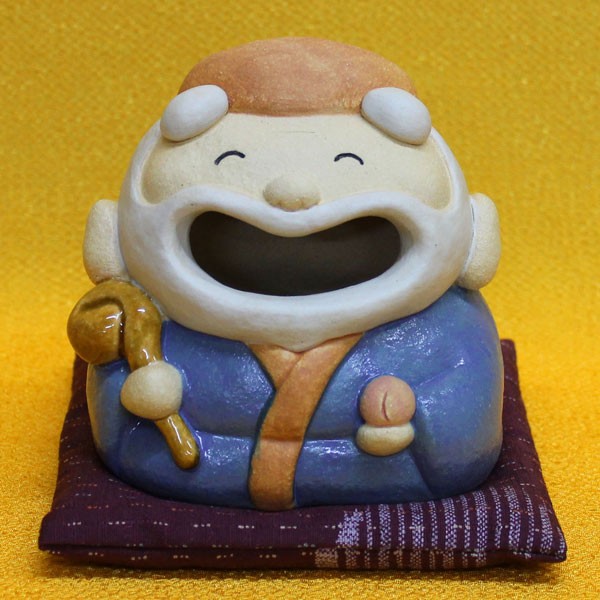 七福神 置物 日本製陶器 常滑焼【七福神７人揃い(座布団付き)o-(273-279)-1208】福の神 商売繁 五穀豊穣_5