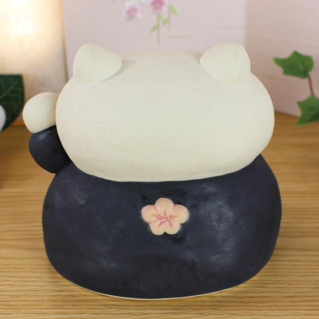 猫 置物 日本製 常滑焼 開運 縁起物 宮崎工房【羽田桂子 監修 招きお多福さん O-281-1221】招き猫の置物_3