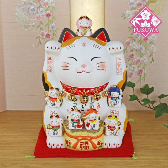 招き猫 まねきねこ モダン 置物 おしゃれ 縁起物 【彩絵七福神招き猫 (8.5号)両手招きN41】 招き猫の置物 七福神 開店祝い 贈り物 喜ばれる 開業祝い まねき猫 招きねこ プチギフト かわいい 猫 雑貨 ネコ グッズ ねこ グッズ お祝い 可愛い プレゼント
