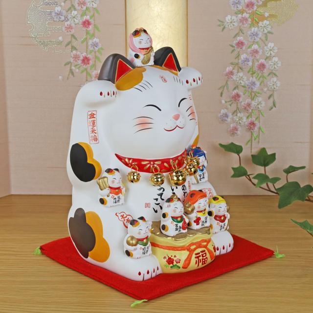 招き猫 まねきねこ モダン 置物 おしゃれ 縁起物 【彩絵七福神招き猫