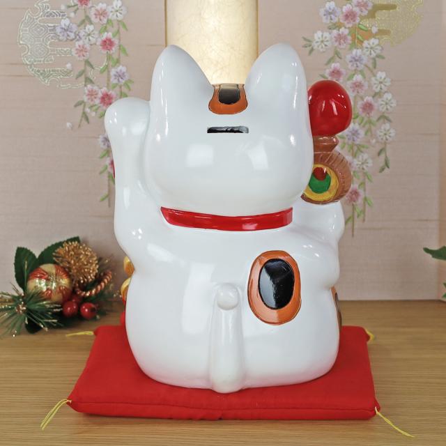 招き猫 置物 大きい 貯金箱 陶器 (親子 招福 バンク 招き猫 XL TN-564
