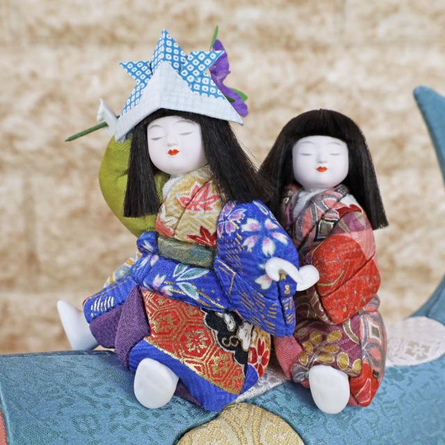 五月人形 木目込み 伝統工芸士 柿沼東光 作 (大空の夢 白 アクリルケース 飾り) 木目込み人形 室内 鯉のぼり こいのぼり おしゃれ かわいい コンパクト ミニ 可愛い_2