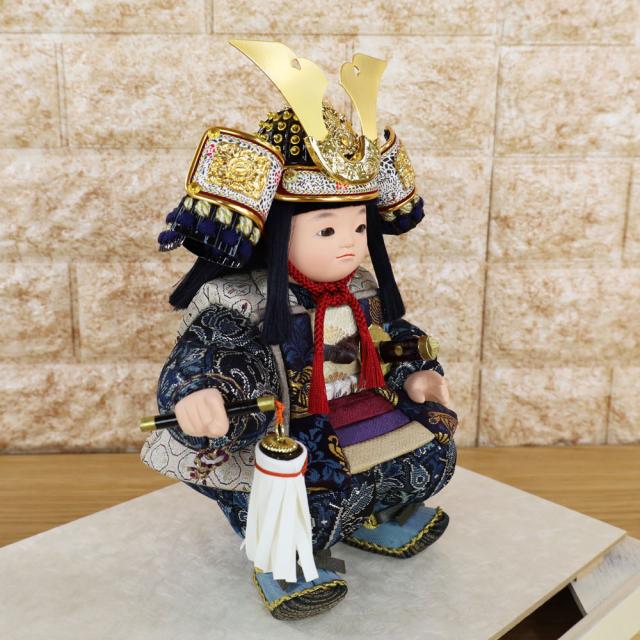 五月人形 木目込み 伝統工芸士 柿沼東光 作 (若大将 誉 白 アクリルケース 飾り) 木目込み人形 おしゃれ かわいい コンパクト ミニ 可愛い おぼこ 大将_4