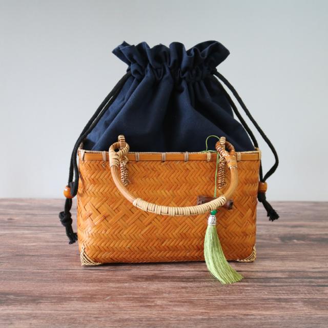 休？竹？包 竹製手提げバッグ 手織りかごバッグ アンティーク 竹