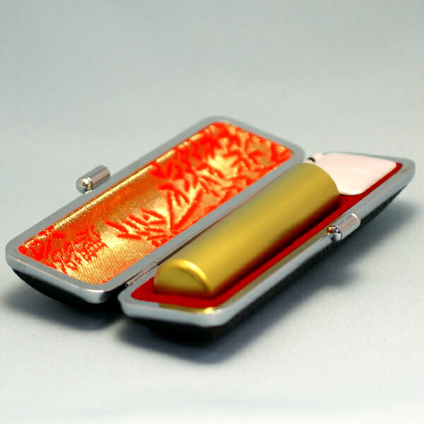 印鑑 チタン スパークリングイエロー 実印 16.5mm 印鑑ケース付 (プレゼント 赤ちゃん おしゃれ セット ハンコ はんこ 名前 作成 子供 男の子 男性 丸印 オーダー 判子 出産祝い 印鑑セット イエロー 印鑑ケース付き フルネーム 結婚祝い チタンハンコ 姓名 こども 子ども )