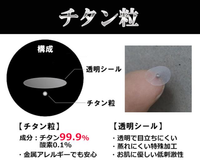 耳つぼシール お試し100粒 正規日本製シール クリアシール チタン粒 耳