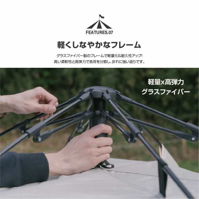 テント ワンタッチテント SouthLight sl-zp210 アウトドア　3人 4人用 三人用　四人用　サンシェード フルクローズ キャンプ　 キャンピン｜au PAY マーケット