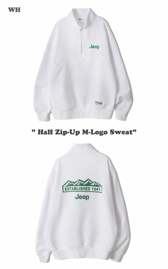 ジープ スウェットシャツ Jeep メンズ レディース Half Zip-Up M-Logo