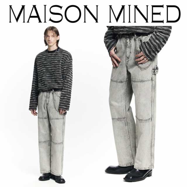【即納/国内発送】メゾンミネド パンツ MAISON MINED 正規販売店 WHITE SPREAD CARPENTER DENIM ホワイト デニム 20SDP1040 ウェアの通販は