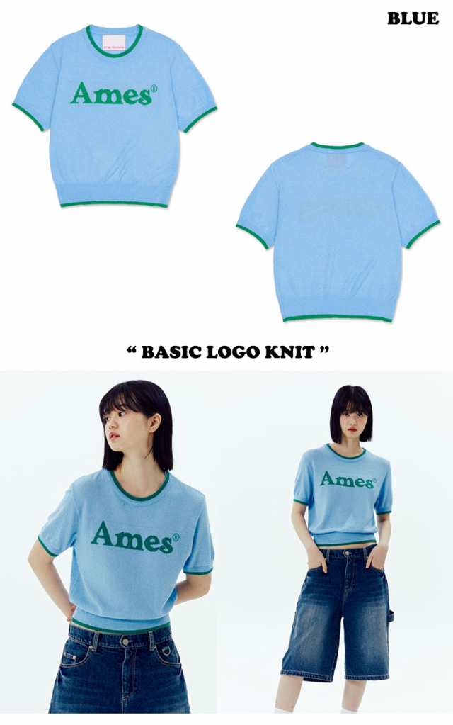 アメス 半袖Tシャツ Ames Worldwide 正規販売店 BASIC LOGO KNIT