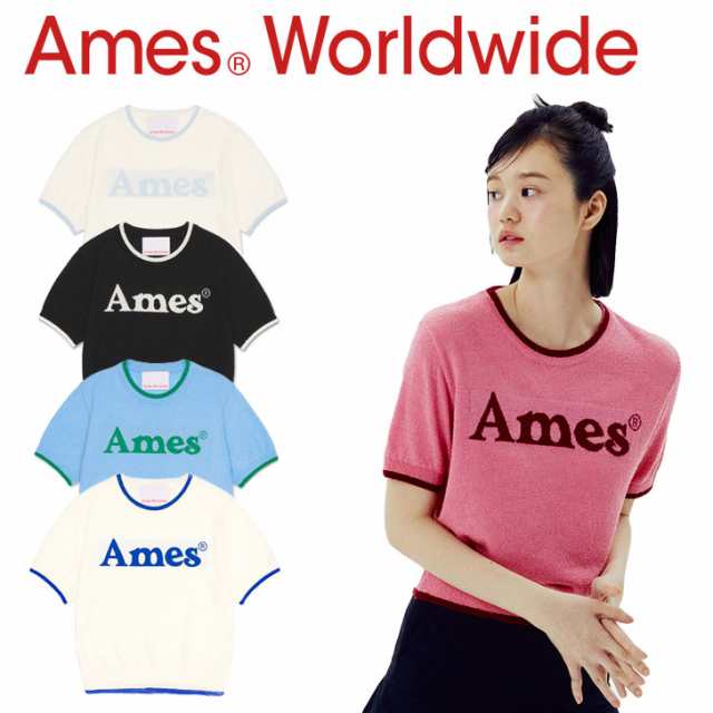 アメス 半袖Tシャツ Ames Worldwide 正規販売店 BASIC LOGO KNIT