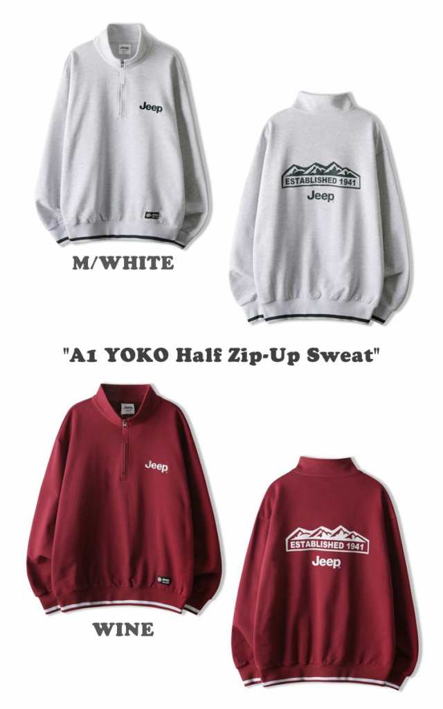 ジープ トレーナー Jeep A1 YOKO Half Zip-Up Sweat ヨコ ハーフ ジップ アップ スウェット 全6色  JO5TSU834IV/BK/MW/WI/GN/NA ウェアの通販はau PAY マーケット - ａ‐Ｌａｂｓ | au PAY マーケット－通販サイト