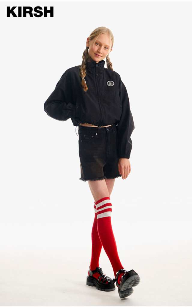 アウターその他 KIRSH Doodle Cherry Crop Windbreaker Black KDRSCJW520M KIRSH ]☆DOODLE CHERRY CROP WINDBREAKER (KIRSH/ジャケット