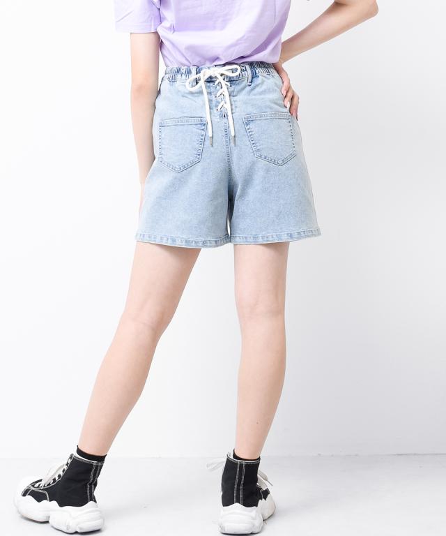 バックレースのかわいいデニムシャツ 130cm｜キッズ服(100cm~)