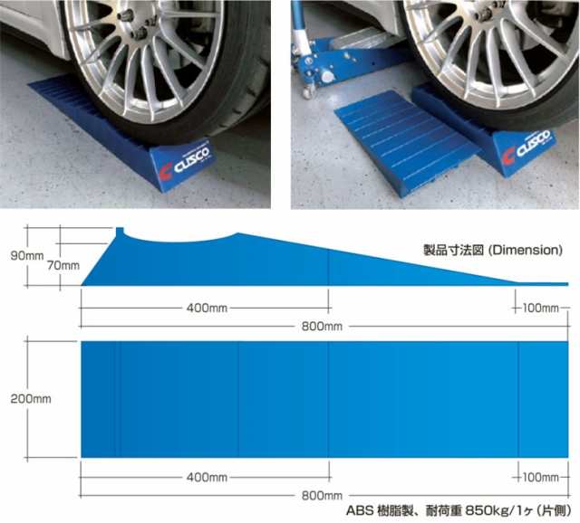 CUSCO]シャコタン車用スマートスロープ(クスコブルー/ロゴ入り)【00B