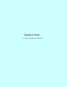 Biographical Memoirs(中古品)