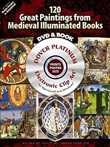 120 Great Paintings from Medieval Illuminated Books Platinum DVD and Book (Dover Electronic Clip Art)(中古品)
