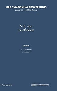 SiO2 and its Interfaces: Volume 105 (MRS Proceedings)(中古品)