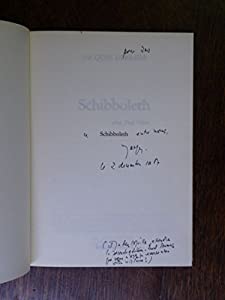 Schibboleth : Pour Paul Celan(中古品)