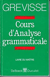 Cours d'analyse Grammaticale Livre du maitre(中古品)