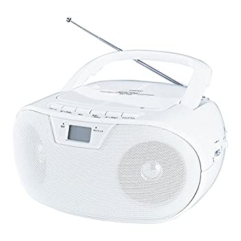 WINTECHコンパクトCDラジオ(FMワイドバンド対応) ホワイト KC-131W（中古品）