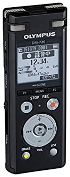 OLYMPUS ICレコーダー VoiceTrek 4GB MicroSD対応 DM-720 ブラック DM-720 BLK（中古品）