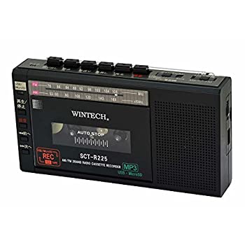 WINTECH マイクロSD/USB吹き込み相応うパウダーコンパクトラジカセ 黒いこと  (FMワイドバンドモデル) SCT-R225K（中古品）