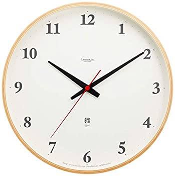 Lemnos Plywood clock 電波時計 ナチュラル LC05-01W NT（中古品）