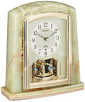 セイコー クロック 置き時計 電波 アナログ 回転飾り オニキス枠 BY223M SEIKO（中古品）の通販は 29,753円