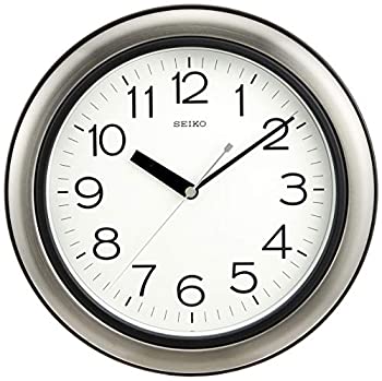 セイコー クロック 掛け時計 アナログ 生活防水 強化防湿 防塵型 キッチン&バス 金属枠 KS463S SEIKO（中古品）