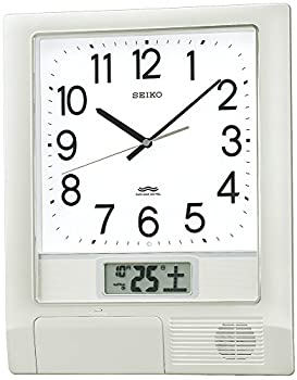 セイコー クロック 掛け時計 電波 アナログ プログラム機能 カレンダー 液晶表示 銀色 メタリック PT201S SEIKO（中古品）の通販は 19,572円