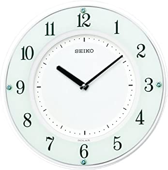 セイコー クロック 掛け時計 SOLAR+ ソーラープラス 電波 アナログ 薄型 木枠 白 SF505W SEIKO（中古品）